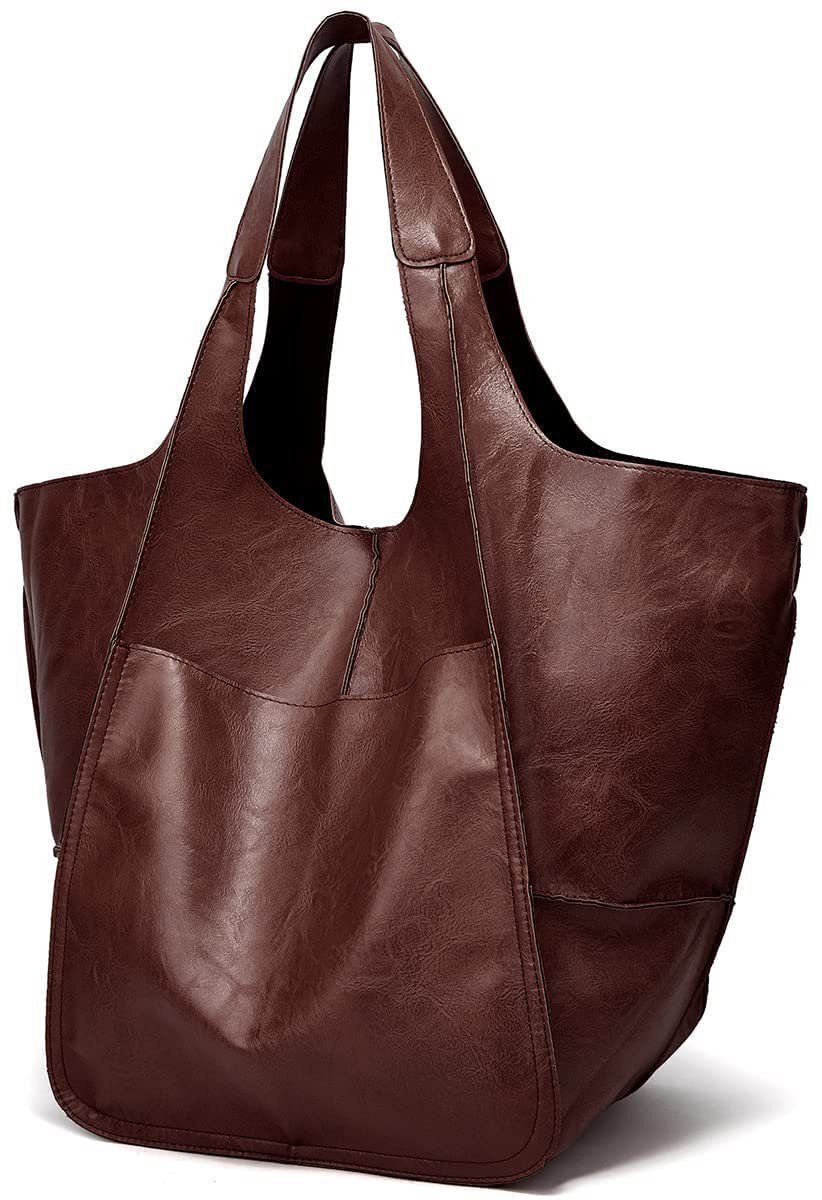 New designer simple large soft leather large capacity single shoulder handbag women's bag fashion bag