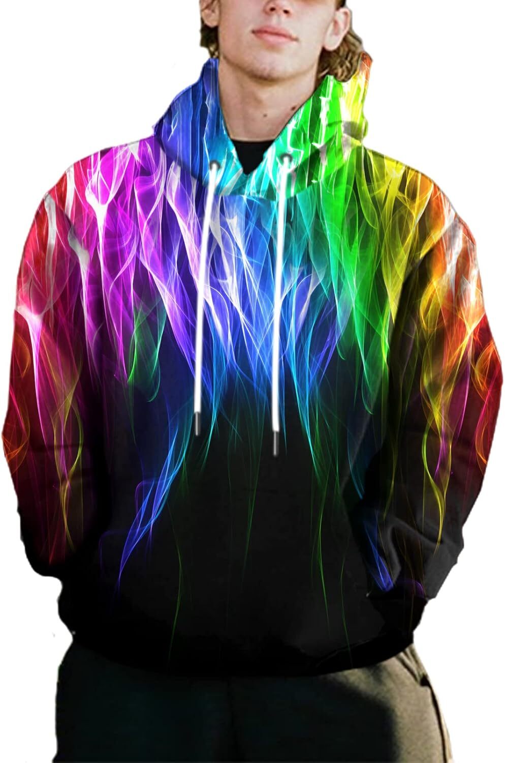 Hoodie for Mens Womens Unisex Novelty 3D Printed Hoodies Long Sleeve Sweatshirts for Men Women with Big Pockets Graphic Cool Color