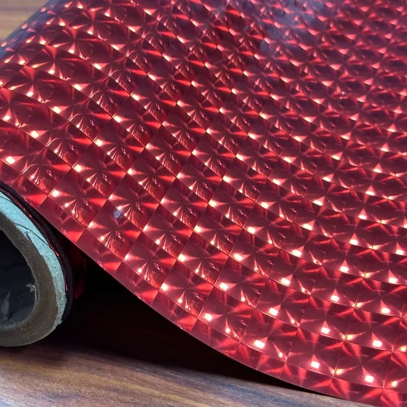 Hot selling Red 3D lens Film BOPP Holographic Lamination Film for packing