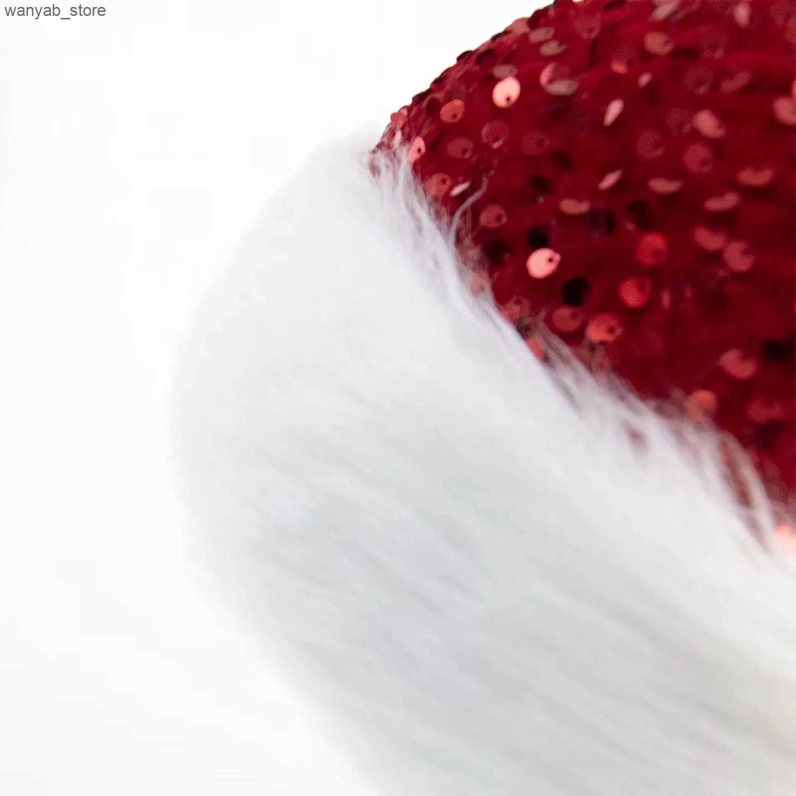 Wide Brim Hats Bucket Hats Christmas Decoration Atmosphere Red Double-Layer Sequin Sea Style Plush Hat DecoraO Natal 2024 Suministros Para Fiestas L24