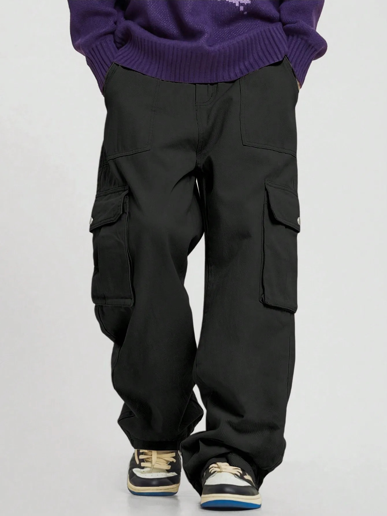 olid Mens Drawstring Cargo Pants With Multi-pocket All Seasons Outdoor Special Gift 241106