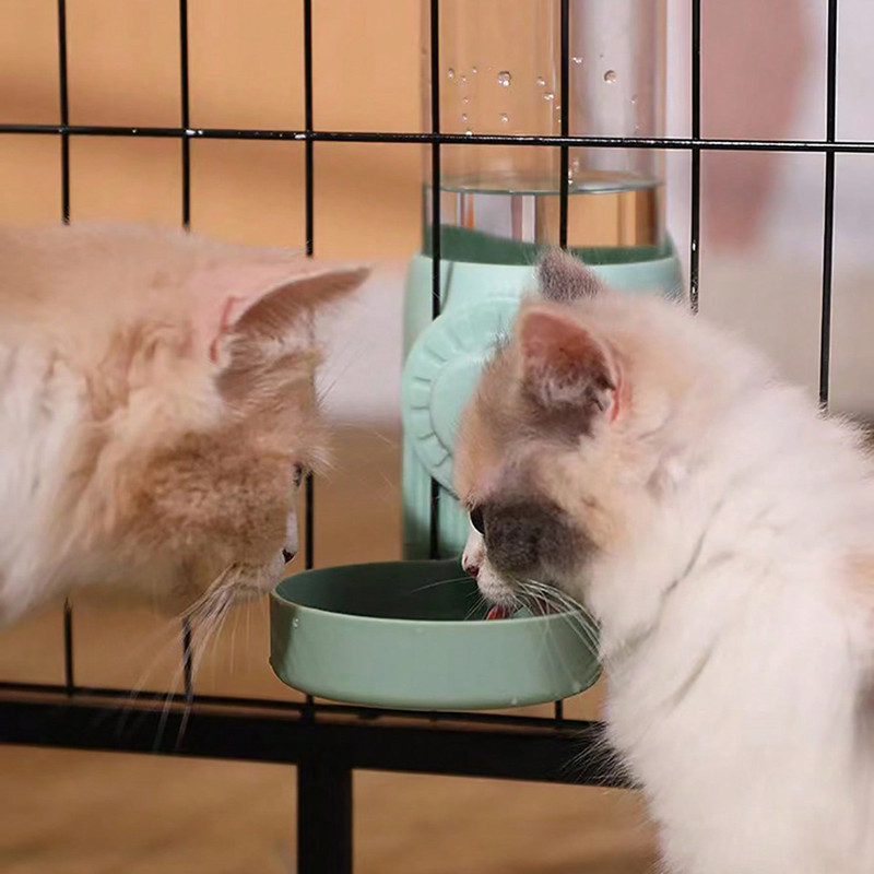 Hanging Automatic Pet Food Water Dispenser, Auto Gravity Rabbit Feeder and Waterer Set, Cage Cat Food Bowl