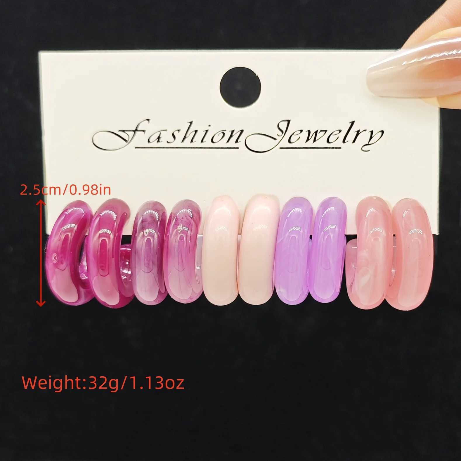 European and Cross border Jewelry Korea Edition Minimum Acrylic C-shaped Earrings Spring Colorful Dopamine Earrings X241106