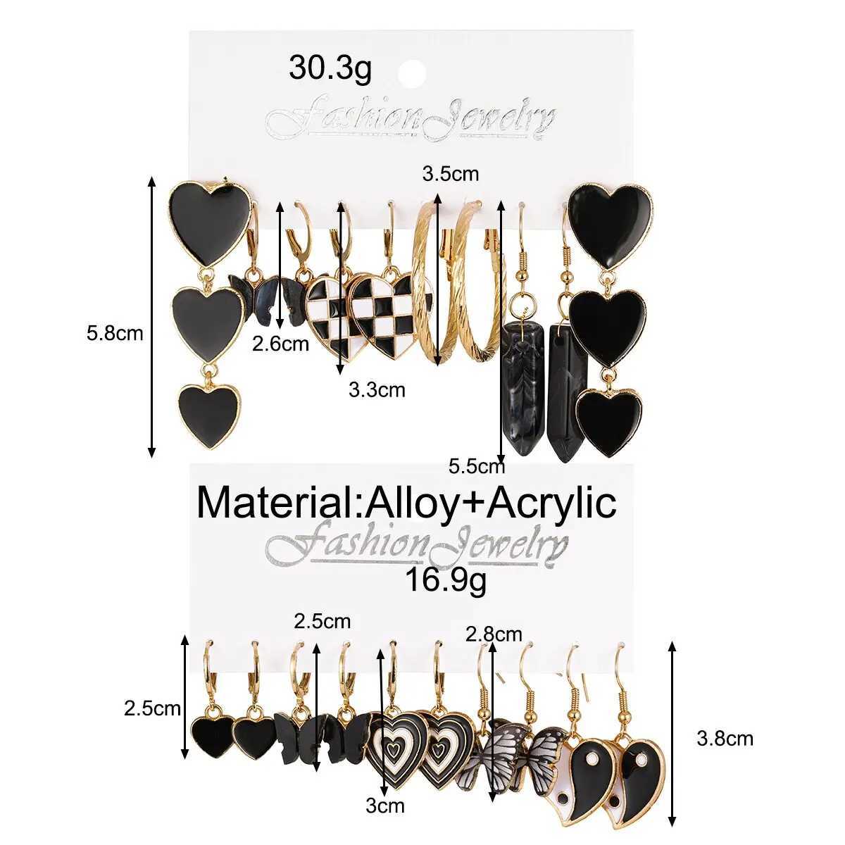 Fashionable Black Pendant Earring Set Suitable for Warm Chessboard Ladies Taiji Warm Earrings 2023 Fashion Jewelry Gift X241106
