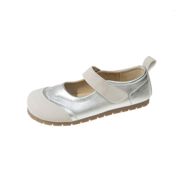 French round toe shallow mouth Mary Jane for women 2024 new summer niche puff fashionable casual versatile single shoes