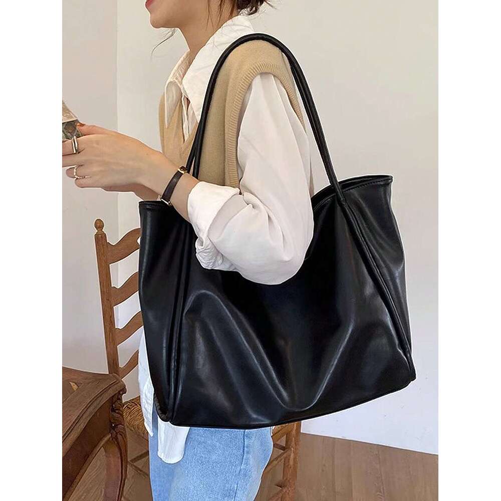 LITTLETON 2024 new soft leather large capacity tote with a niche design handheld use single shoulder underarm bag