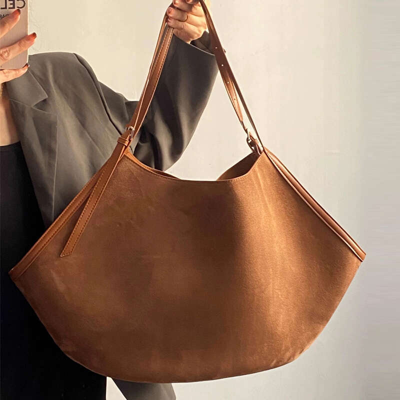 LITTLETON Faux Suede Vintage Large Capacity Underarm Designer Women Shoulder Bags Big Handbags Trend Fall&winter Shopper Bag 2024