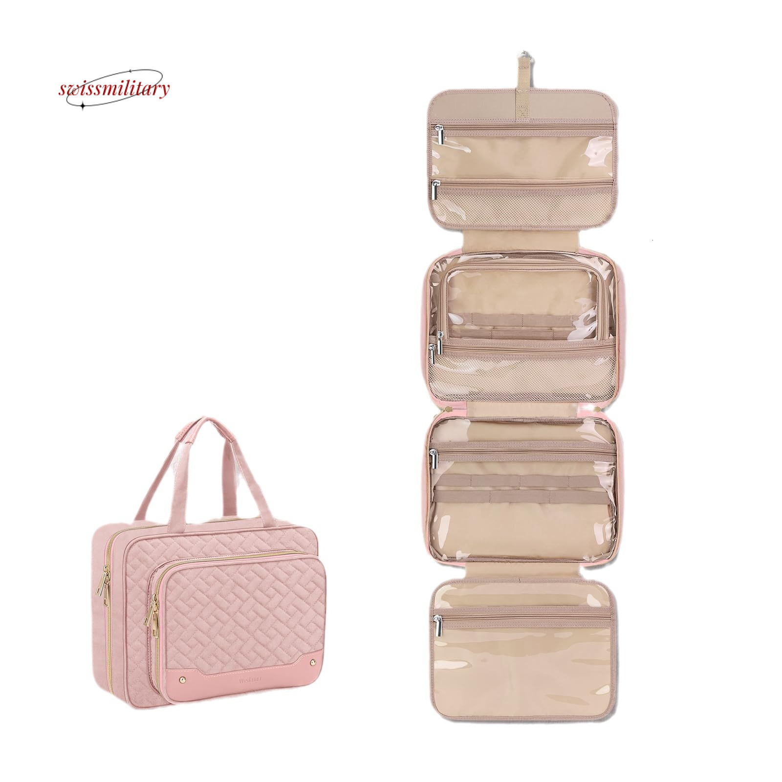 Ladies hanging travel toiletries with jewelry storage bag, large makeup bag #43 swissmilitary