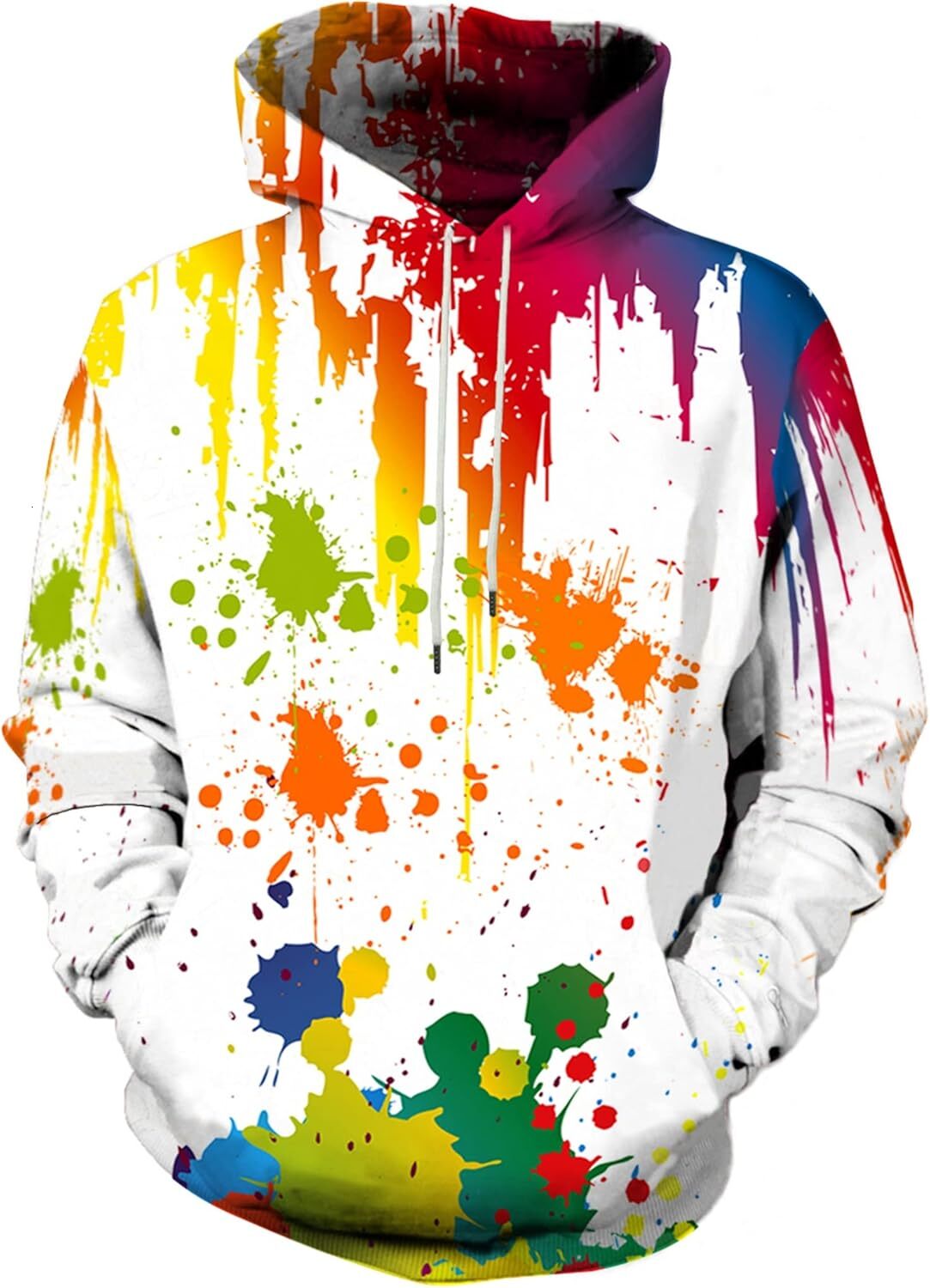 Hoodie for Mens Womens Unisex 3D Printed Hooded Sweatshirt Casual with Big Pockets Graphic Hoodies sweatshirt Pullover Long Sleeve Warm colored cool