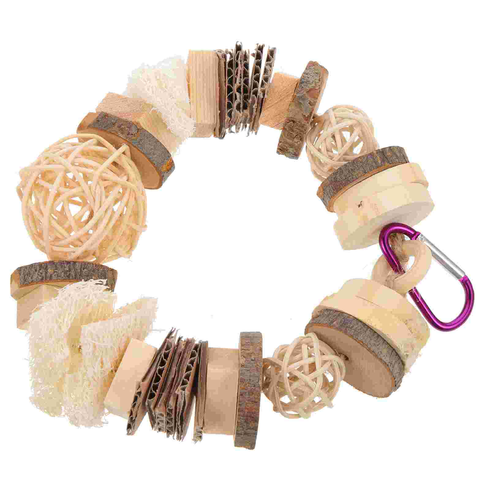 Wooden Hanging String Rabbit Chew Toy Hamster Toys Guinea Pig Rattan Bunny for Rabbits