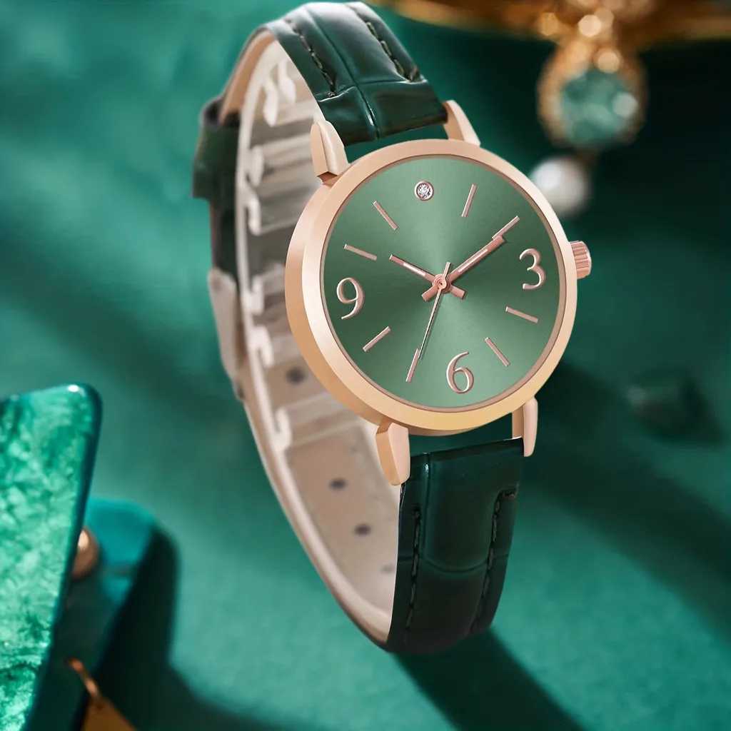 Keglect 6-piece thermometer gift set waterproof green luxury jewelry circular dial fashion womens birthday no box X241106