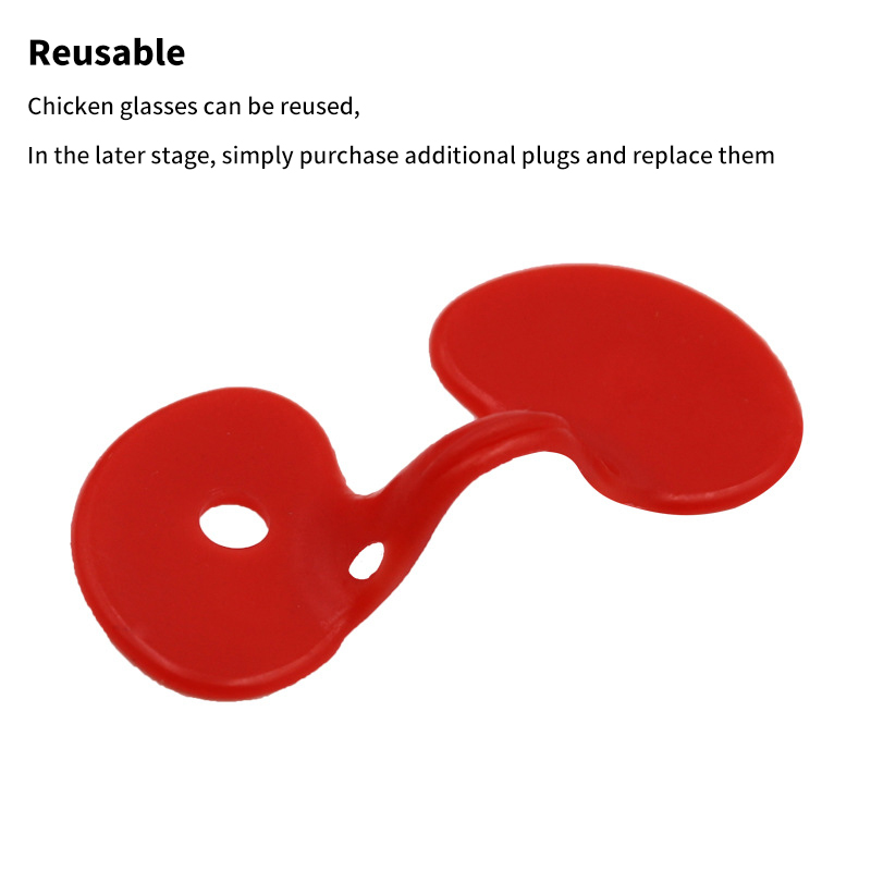 Red Plastic Chicken Glasses Pheasant Anti-pecking Goggles Glasses With Bolt Protect Poultry Supplies Hens Farm Accessories-B2