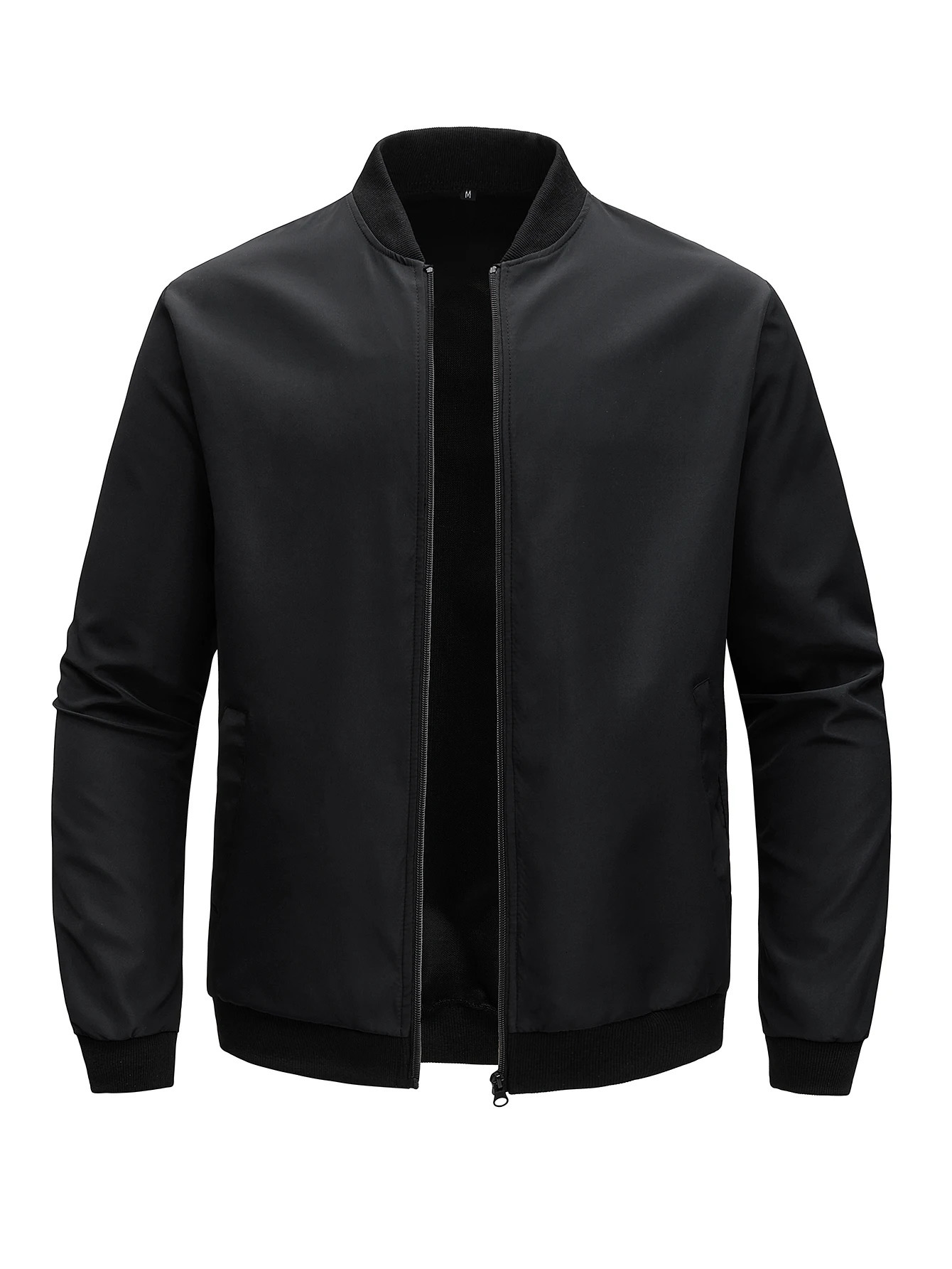 2024 Spring and Autumn Baseball Collar Short Loose Solid Color Jacket Mens Business Casual Thin Coat Trend 241106