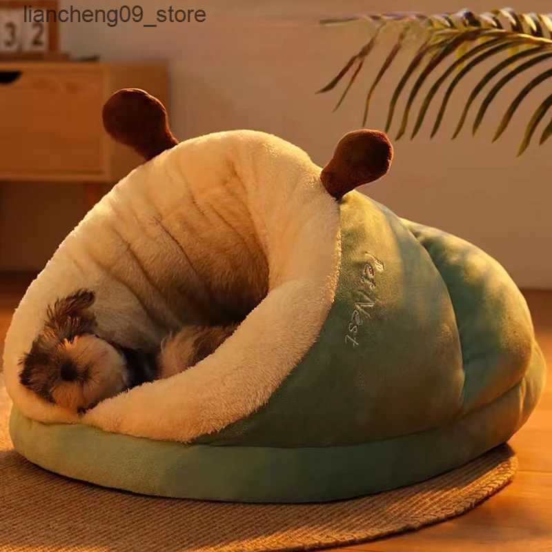 kennels pens Madden Warm Small Dog House Bed Breathable Dog House Cute Slide Shape Dog Bed Cat Sleep Bag Foldable Washable Pet House L240910