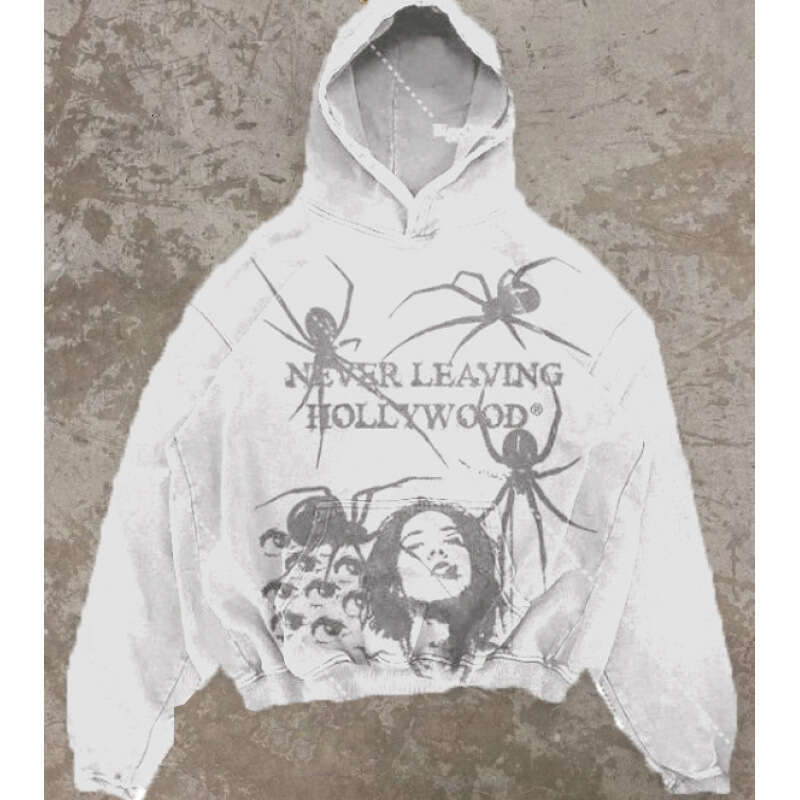 shanshi spider hoodie Gothic style spider print with autumn and winter velvet American pullover hoodie hoodie