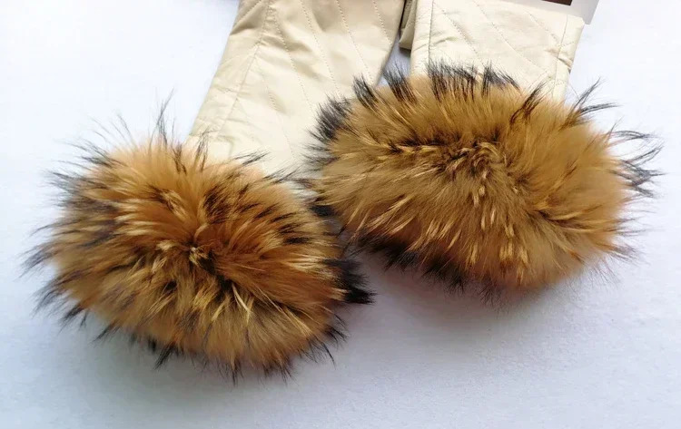 100% natural raccoon womens fur cuffs 2PCS fur wrist warm fluffy fur sleeves 241106