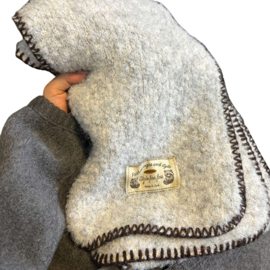 Autumn/Winter 2024 New Knitted Cashmere Wool Scarf Warmth, Ins Style Neck for White
