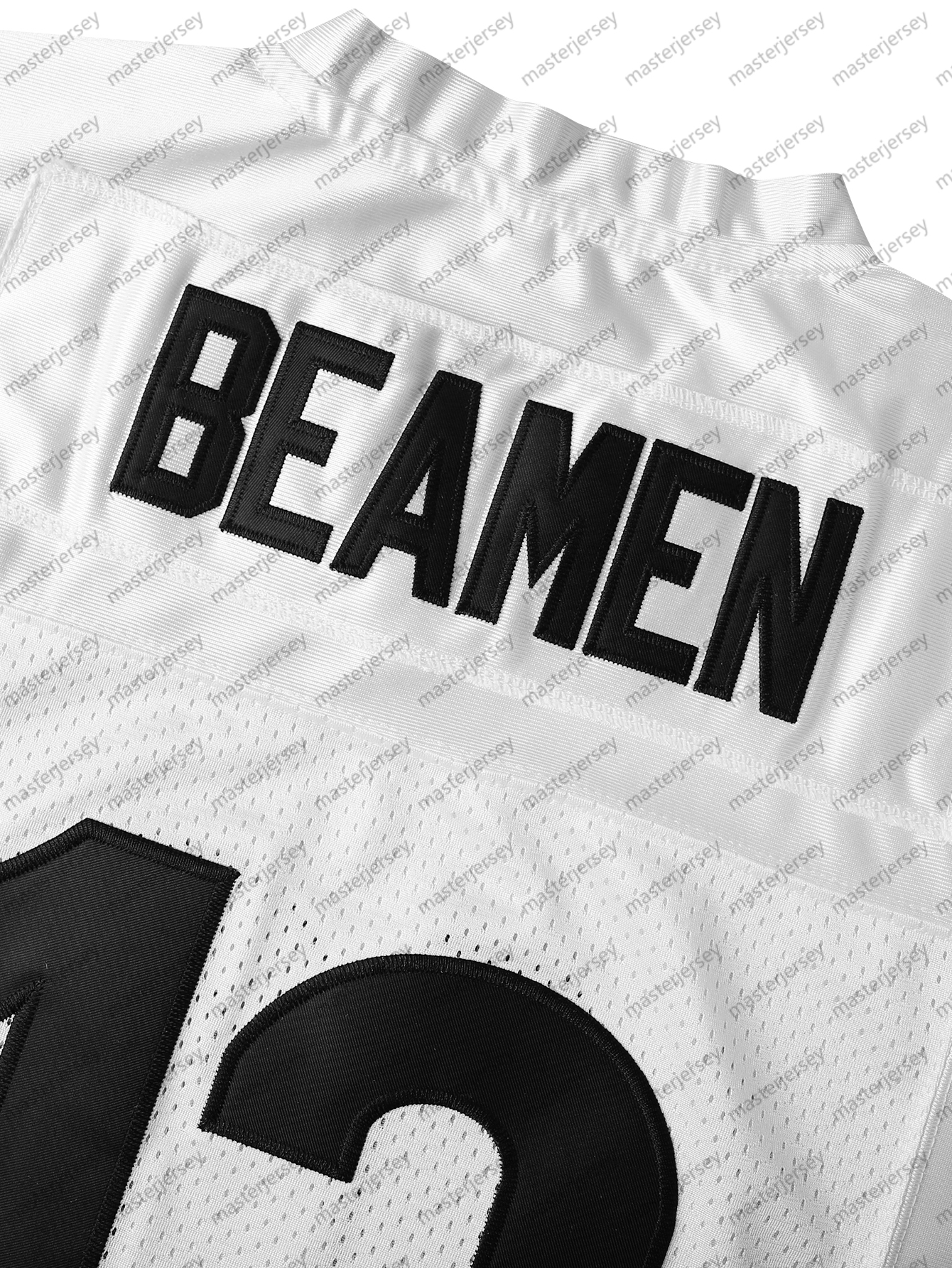 #13 BEAMEN Comfy V-Neck Football Jersey Mesh Embroidery for Training and Competition Breathable Moisture-Wicking Short Sleeve Top for Active jersey