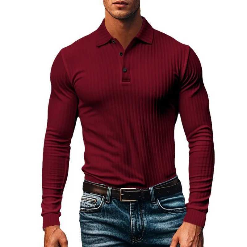 Casual new mens shirt solid color button length Sve T-shirt business T-shirt fashionable clothing elastic breathable W241106