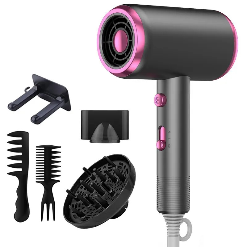 Hair Dryer with Diffuser Blow Dryer Comb Brush 1800W Ionic Hair Dryers with DiffuserConstant Temperature Hair Care Without Dama 241106