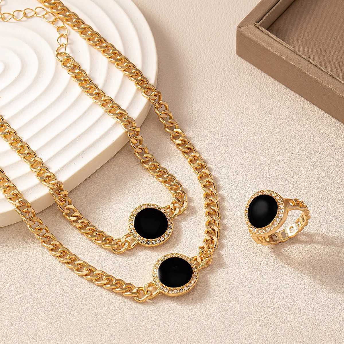 Geetry Jewelry Set Metal Enamel Bracelet Ring Holiday Party Gift Fashion Simple Style S020 X241106