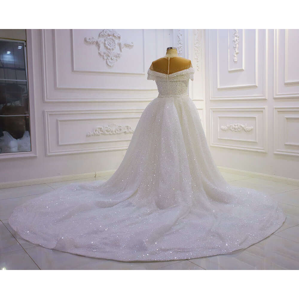 Off The Shoulder Full Pearls 2 In 1 Mermaid Wedding Dress