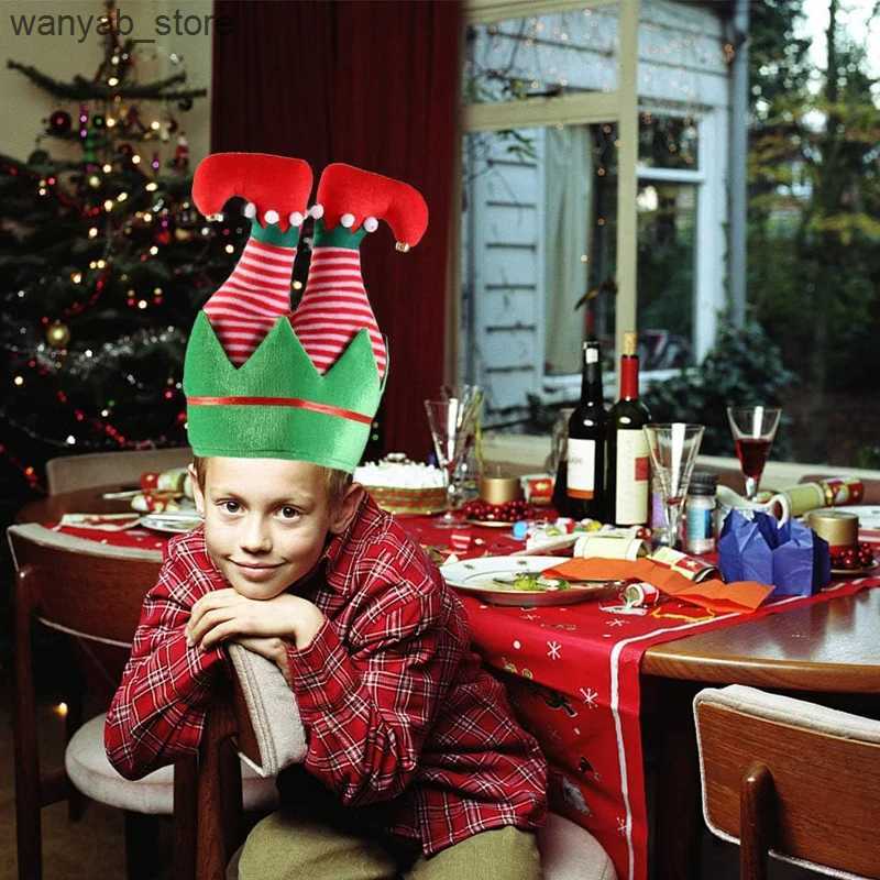 Wide Brim Hats Bucket Hats Interesting Christmas Hats Large Cartoon Santa Claus Joker Lower Body Doll Hats Funny Decorative Christmas Hats L240910