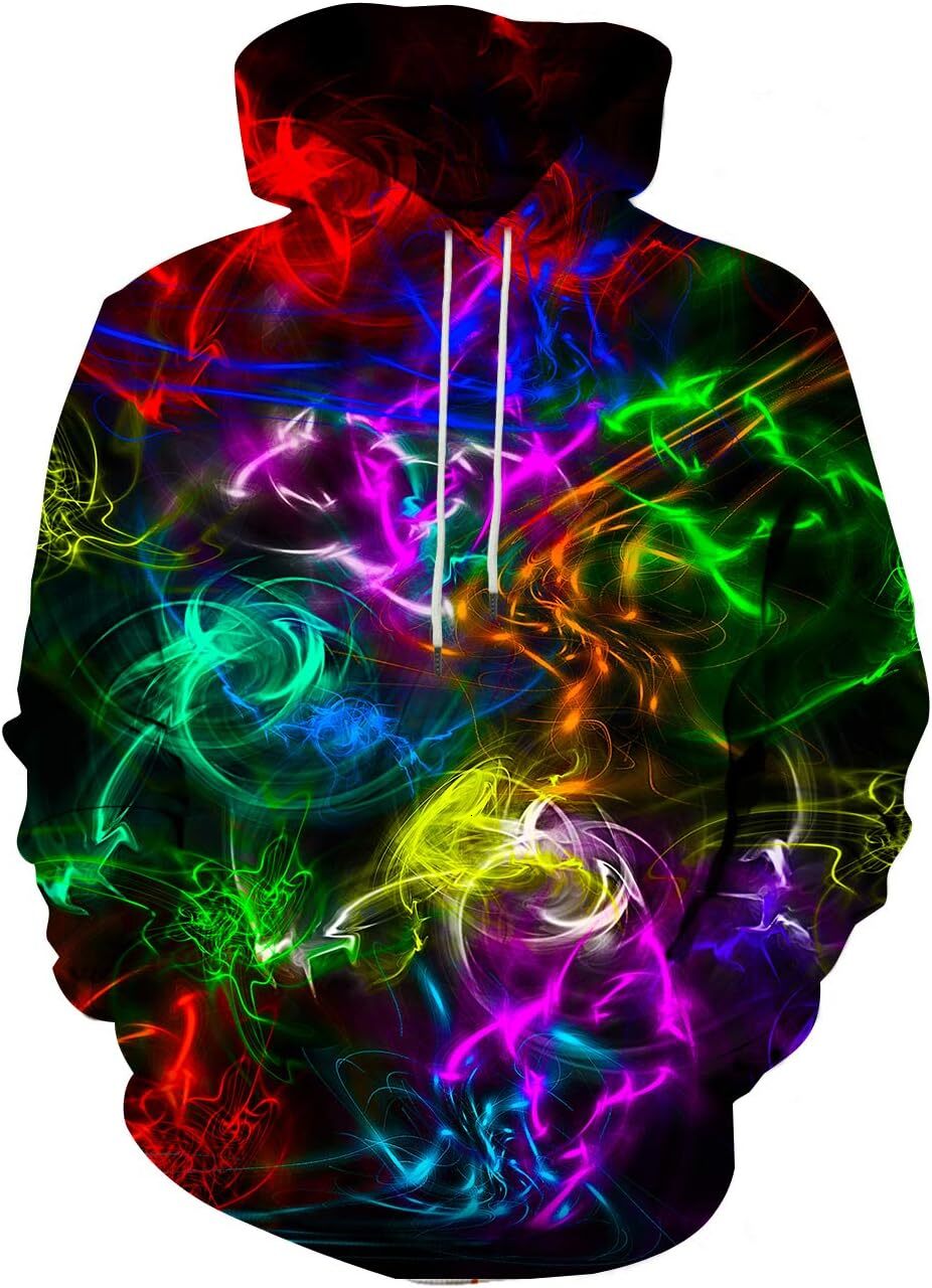 Hoodie for Mens Womens Neutral Pattern Printed Hoodie 3D Colorful Novel Design Pocket Graphic Hoodies sweatshirt Pullover Long Sleeve Cool Color