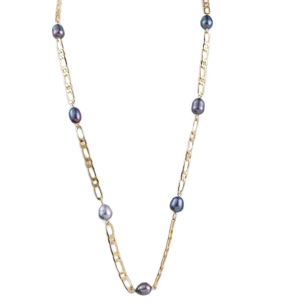 Tahiti Baroque Womens Jewelry Set Chain Necklace with Pearls Freshwater Pearl Bracelet Womens Necklace Set 241106