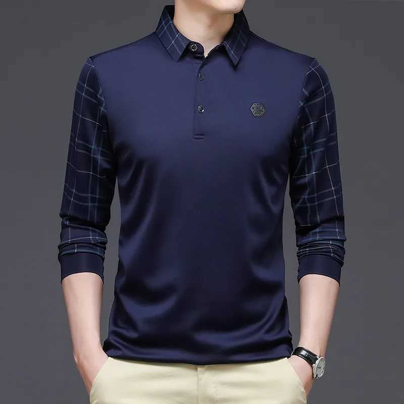 New fashion solid mens shirt Korean fashion clothing long Sve casual slim fit mens shirt button collar top W241106