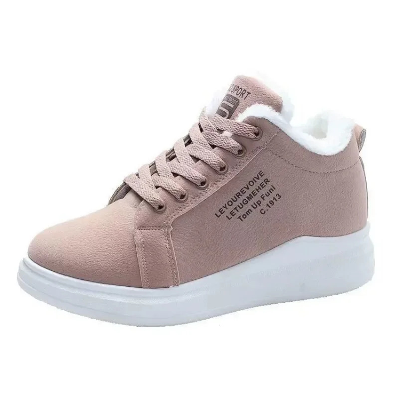 2025 Winter Women Ankle Boots Woman Warm Plush Vulcanized Casual Walking Sneakers Female Flats Lace-up Ladies Snow Shoes