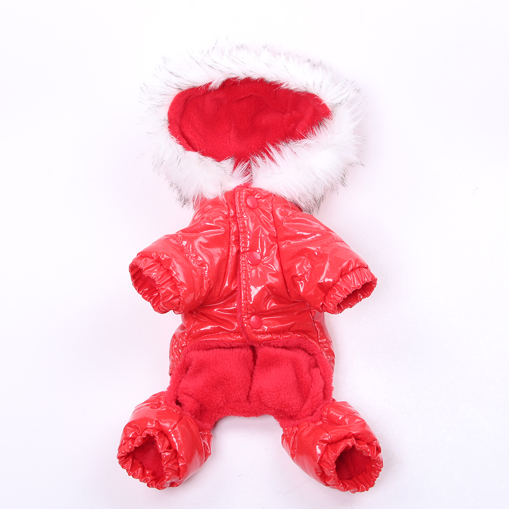 Dogs Cats Winter Jumpsuit Down Jacket PU Leather Waterproof Clothes Pet Puppy Coat Jacket Warm Outfit