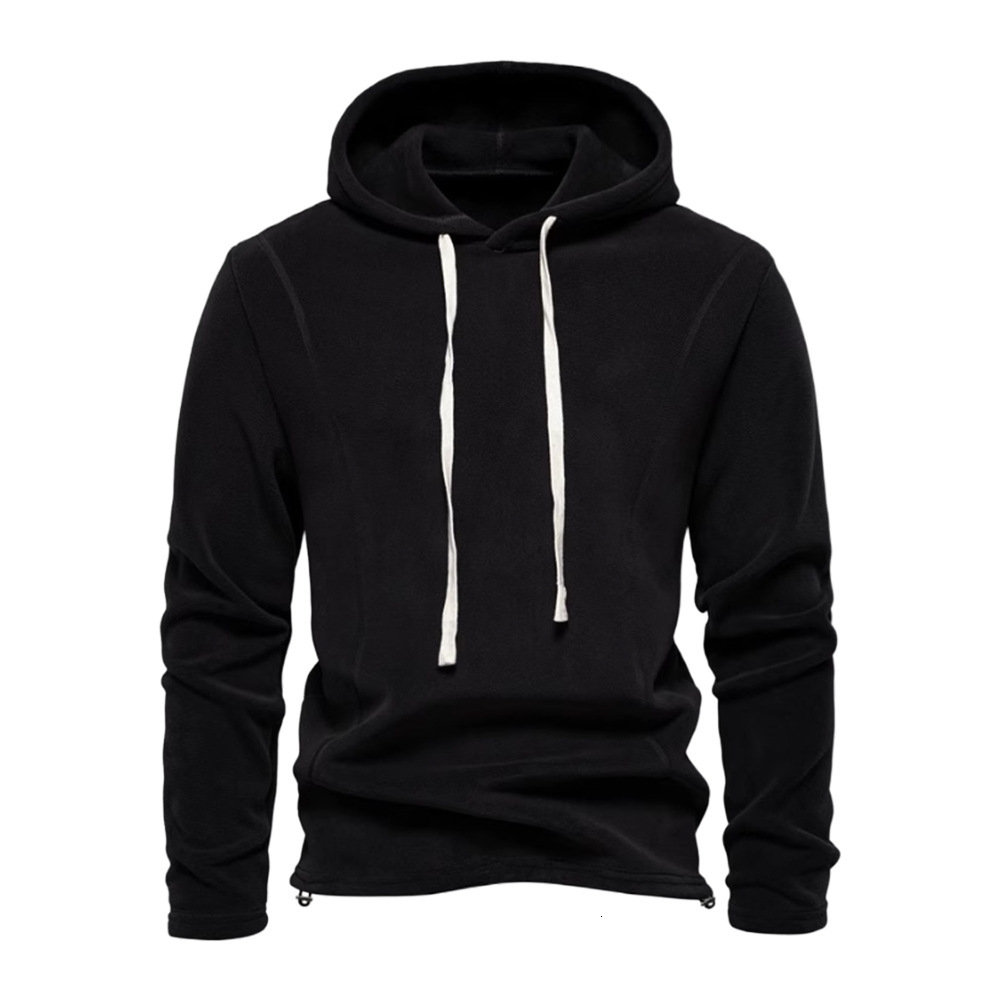 New designer winter style long sleeved hooded fashion versatile men's wool warm sportswear trend hoodie