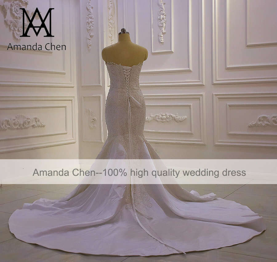 Strapless Mermaid Beads Wedding Dress