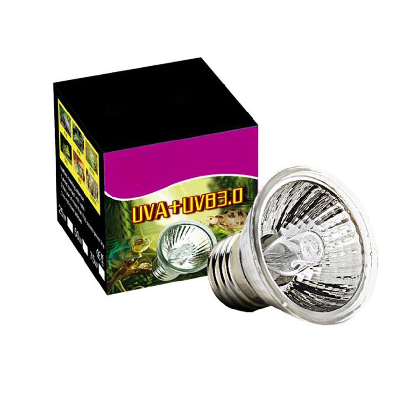 UVA UVB Reptile Heat Lamp Basking Bulb, E27 25/50/75 Watt Full Spectrum Sun Light Lamp Heating Lamp for Lizard, Turtle