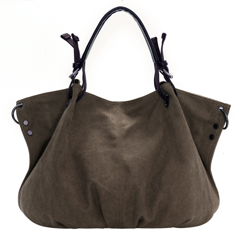 Canvas Fashionable And Versatile, Korean Version New Product, Women's Large Bag, Handheld Crossbody, One Shoulder