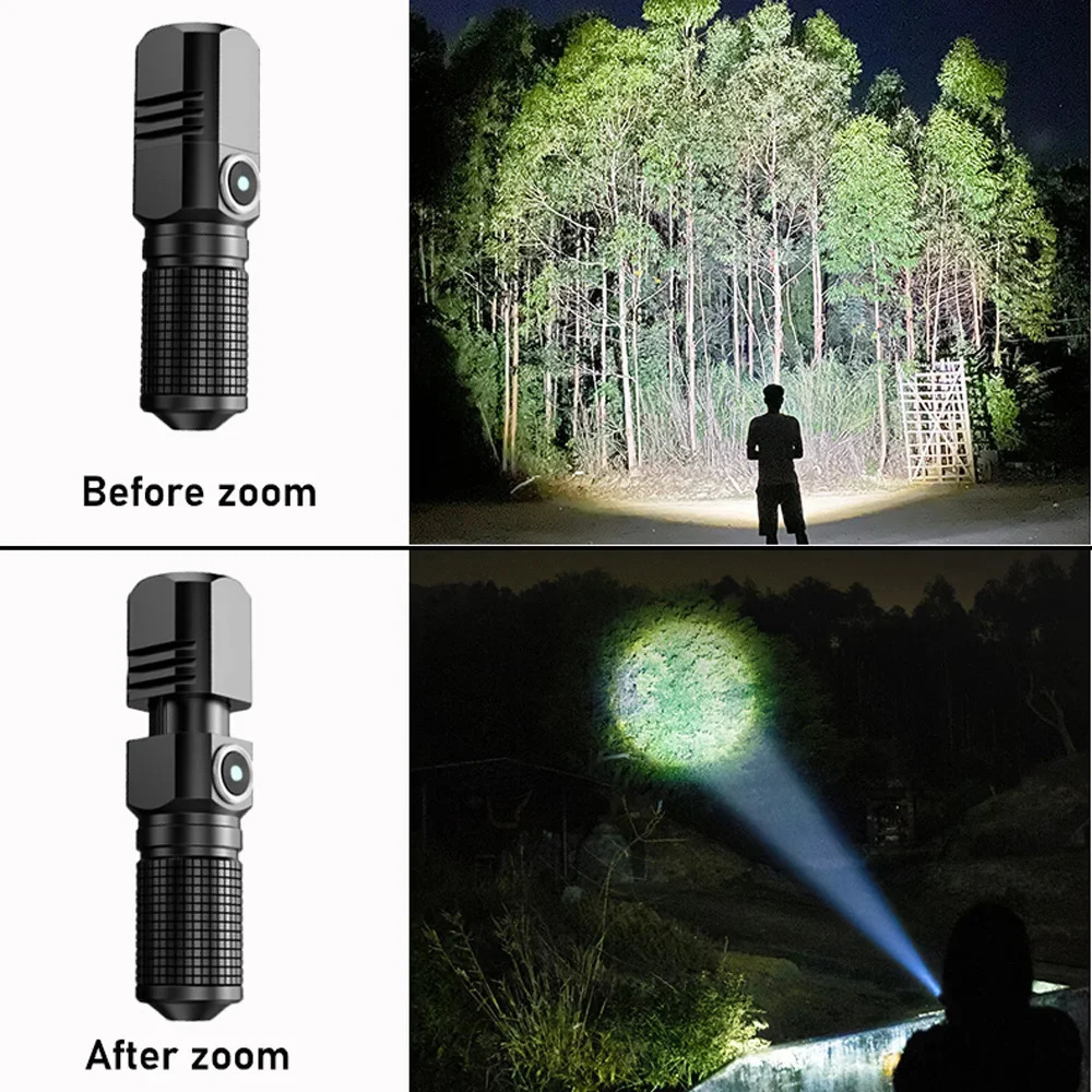 10000 Lumens Mini Powerful Led Flashlight XHP50 Built in Battery 3 Modes Usb Rechargeable Flash Light Torch Lamp Flashlights 241105