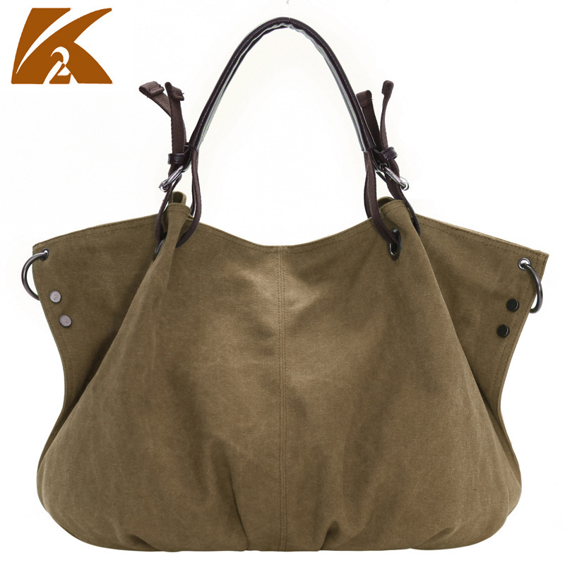 Canvas Fashionable And Versatile, Korean Version New Product, Women's Large Bag, Handheld Crossbody, One Shoulder