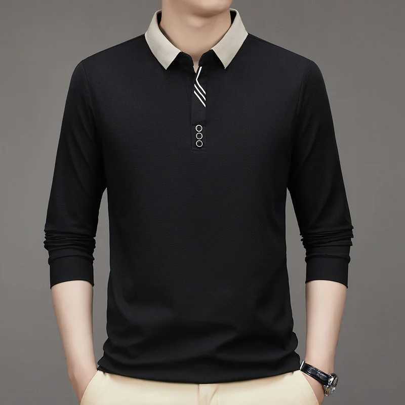 Autumn new mens long sleeved Sve shirt solid color business shirt mens shirt mens social shirt W241106