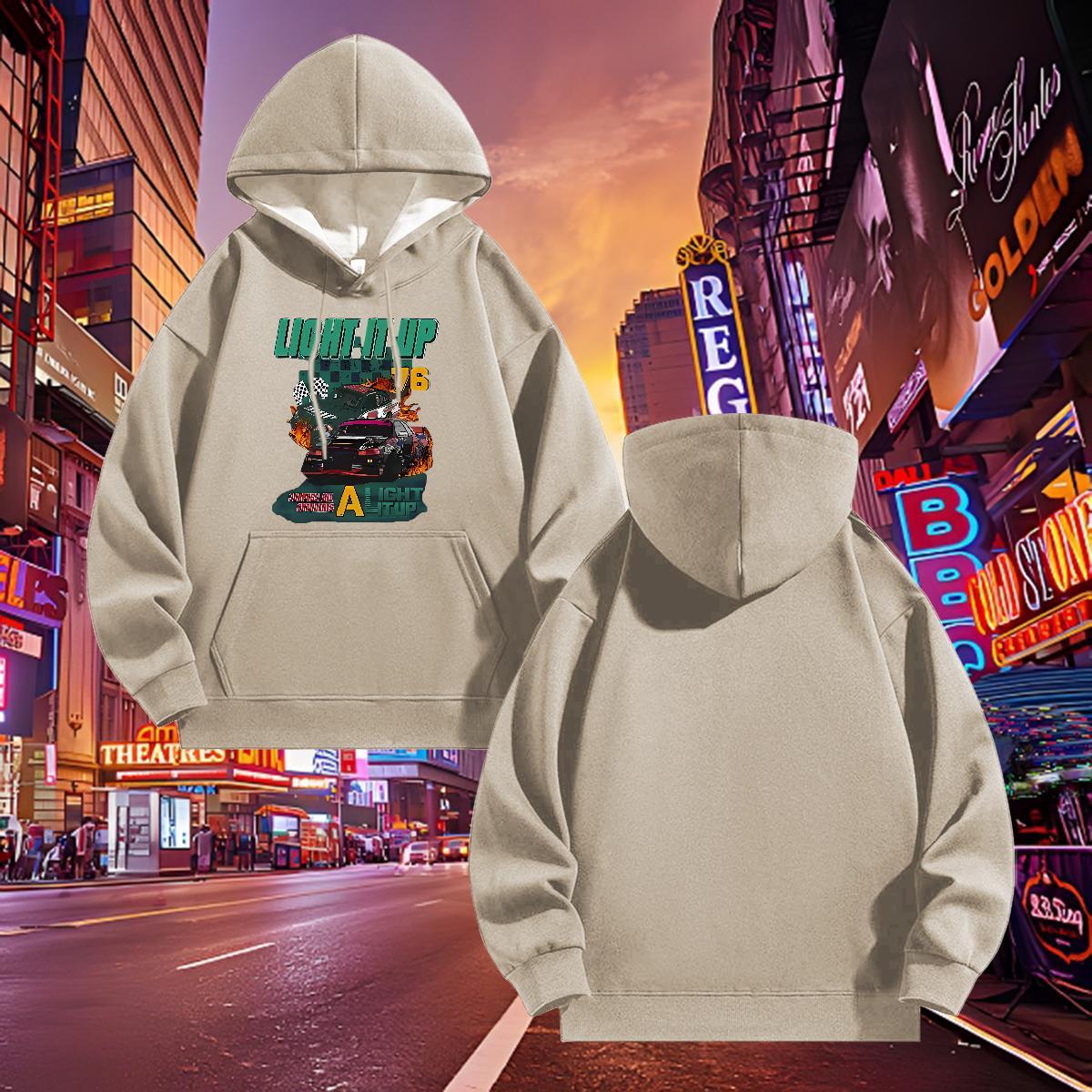 Fashion Casual Mens Hoodie Street Warm Men Tops Hoodie Hooded Collar US Plus Size Clothings Warm Fleece