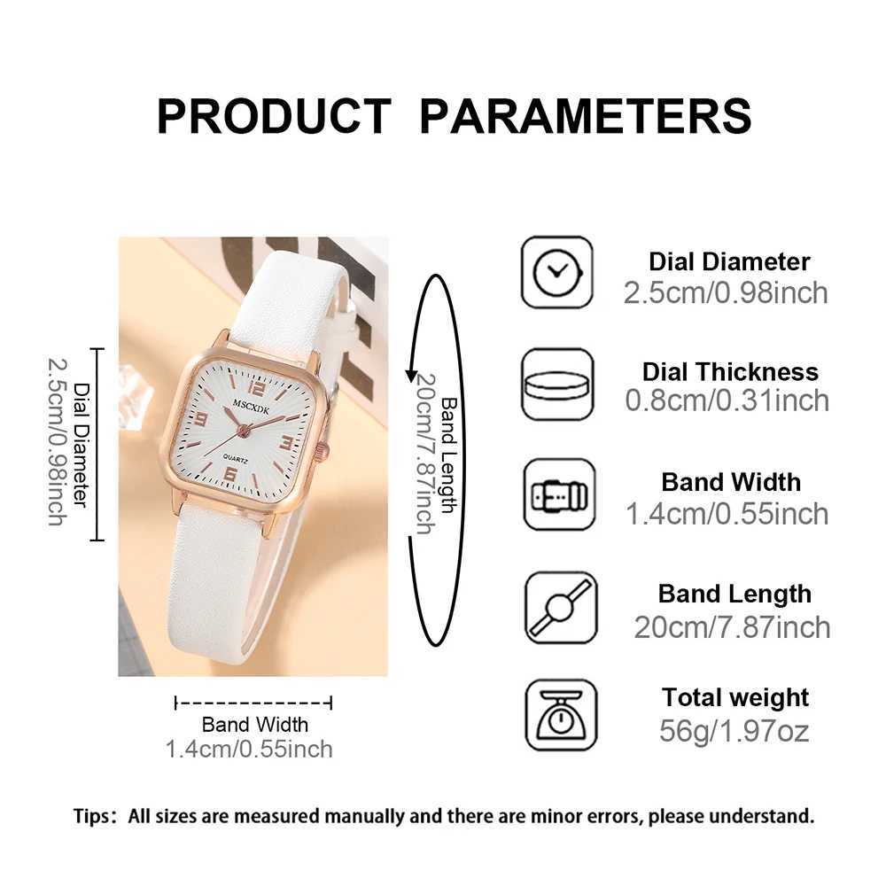 5-piece Wen Fashion Watch Casual Bracelet Watch Set Leather Simple Dial Quartz Watch X241106