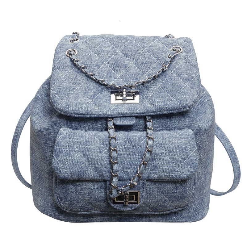 Student Class Fragrant Style For Bags Handbags Women New Trendy Fashion Ling Grid Chain Small Backpack Designer
