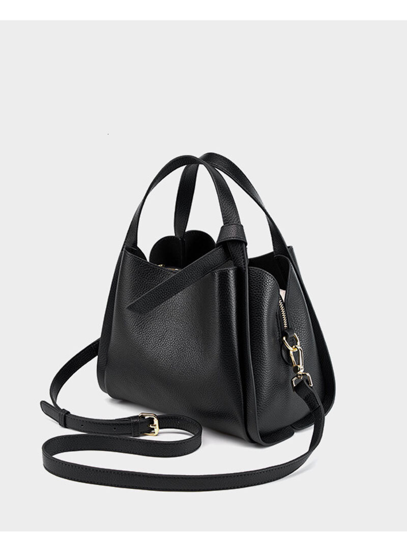 Cowhide Women's Bag New Large Capacity Women Crossbody Shoulder Bags Fashion Genuine Leather Female Handbags Check Style