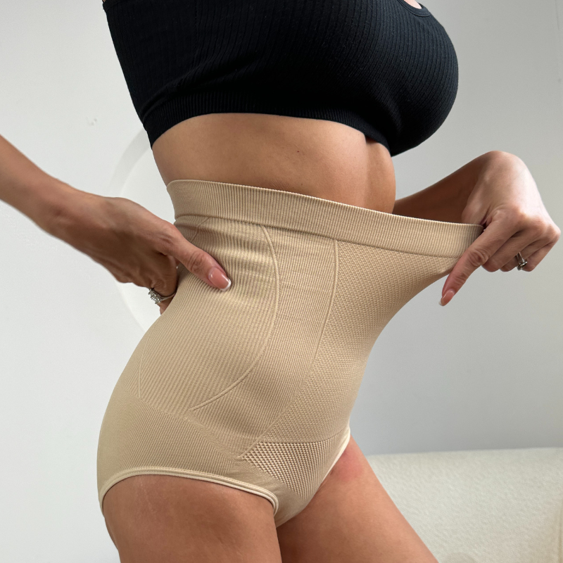 shapewear for women good quality Solid color seamless high waisted and high elasticity shaping sports shorts abdominal compression, shaping effect-K41
