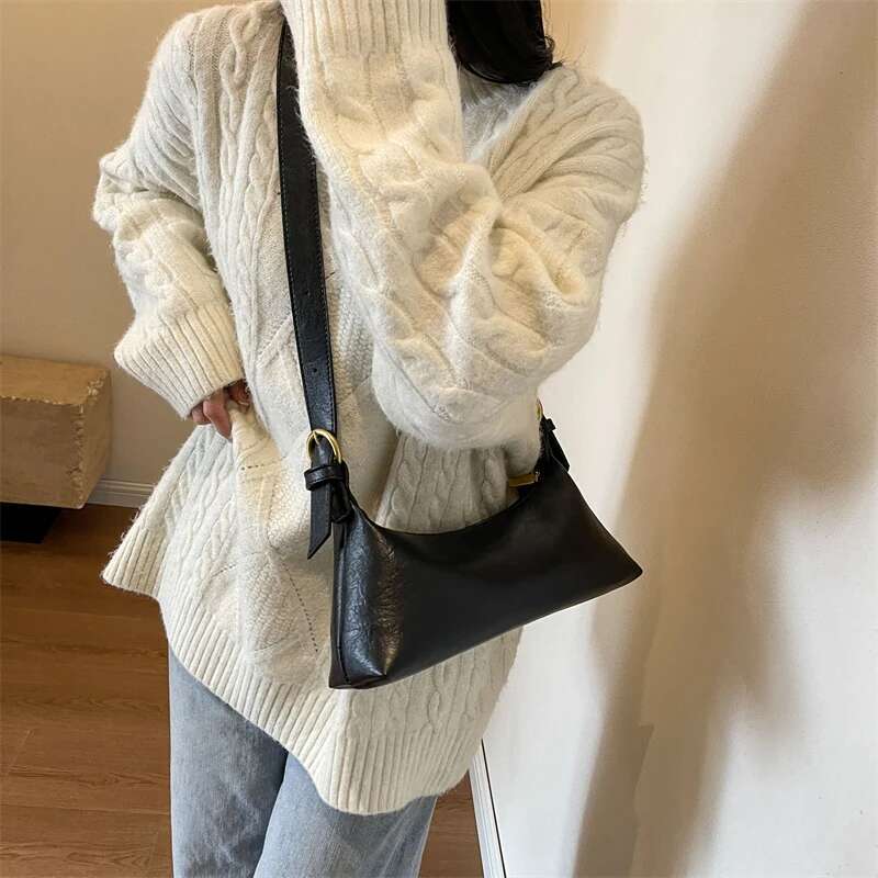 Designer Bag LEFTSIDE Design Small PU Leahter Underarm Bags For Women 2024 Winter Fashion Designer Females Shoulder Bag Handbags And Purses