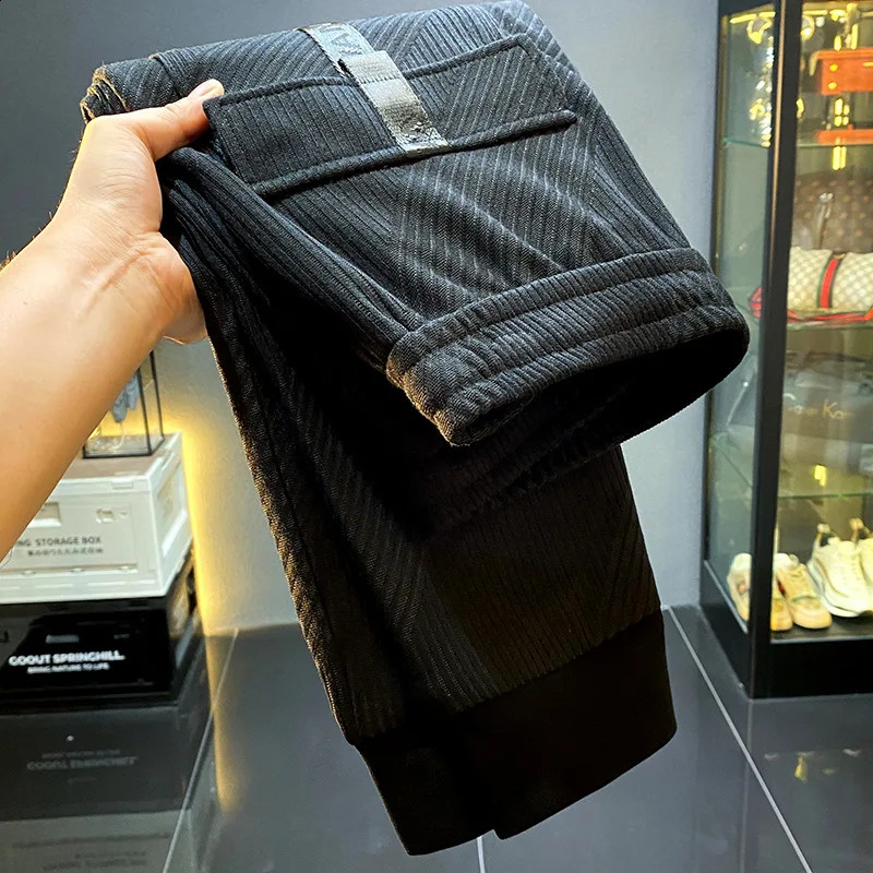 Autumn and Winter Fashion Track Pants Mens HighEnd Affordable y Trendy Patchwork Casual Loose Knitted 241104