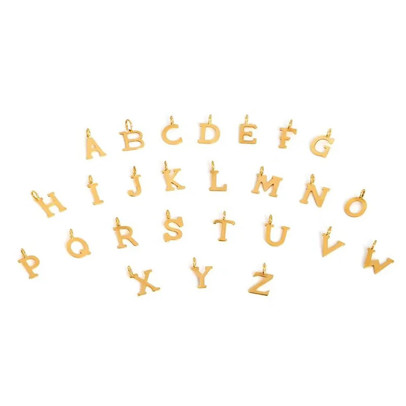 Real 18K gold letter pendant solid AU750 26 letter DIY bracelet necklace accessory suitable for womens exquisite jewelry 241106