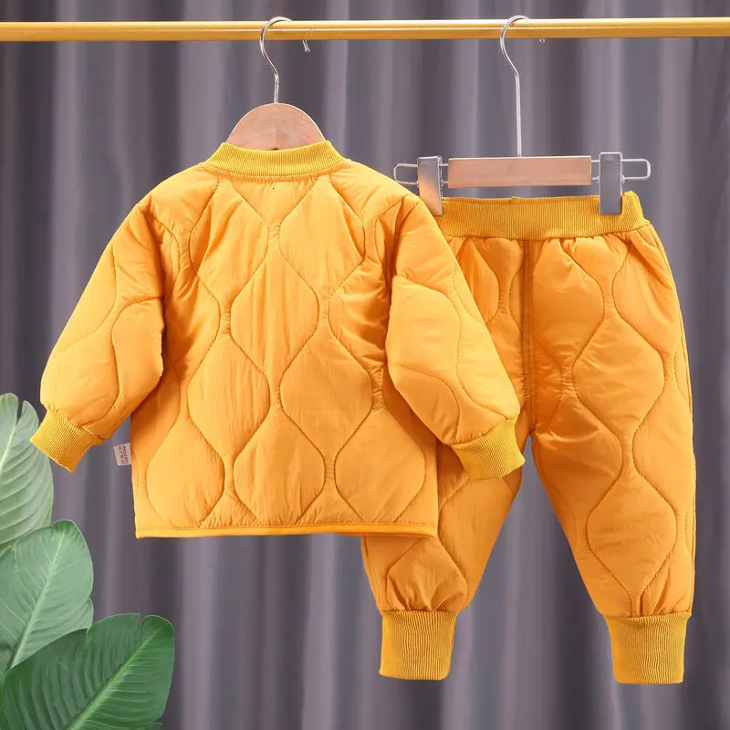 Winter Autumn Baby Boys Clothes Full Sleeve Parkas Pants 2pcsSet Cotton Warm Ski Suit Children Clothing Toddler Tracksuits 241106