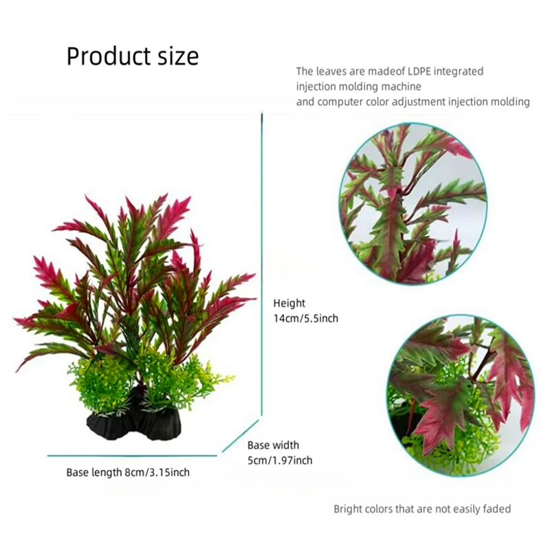 PVC Aquarium Decorative Simulation Artificial Plants Environmental Protection Materials, Flowers Aquarium Decorative Accessories