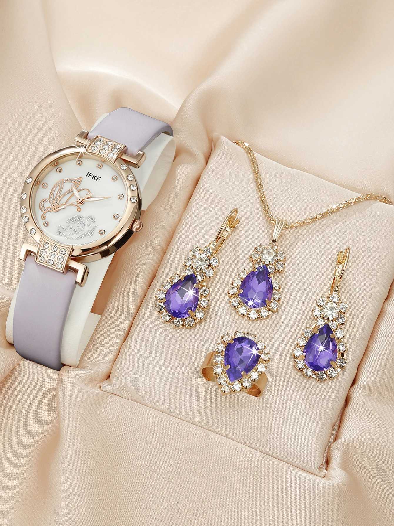 Circular simple and stylish Wens quartz strap+three piece set X241106
